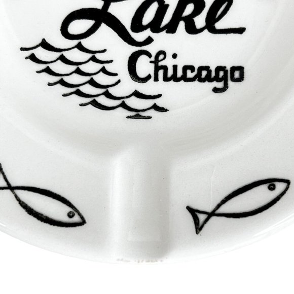 50th On The Lake Chicago Ashtray Royal China Black White Nautical Souvenir USA - Picture 4 of 8